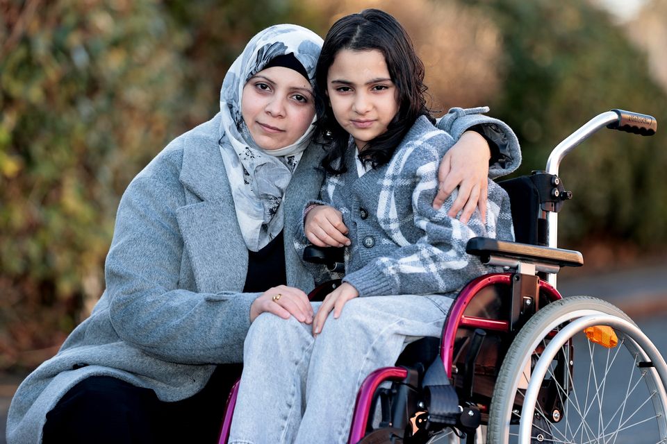 Ghada Nabil Abdul Rahim Barakat with her daughter, Jouri. Photo: Gerry Mooney